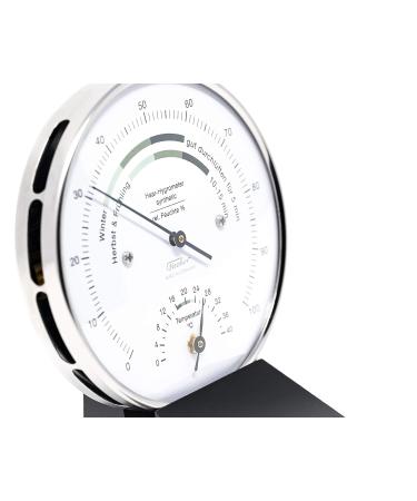 Fischer 122.01HT-06 Hygrometer & Room Thermometer - 103mm Stainless Steel Moisture Knife with Black Beech Wood Base | Made in Germany | International Shipping - Buy Online on GoSupps.com