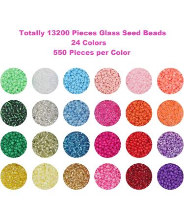 EuTengHao 13200Pcs Glass Seed Beads Kit with Clear String - DIY Bracelet & Necklace Crafting Supplies (3mm, 24 Colors) - Light Color - Buy Online on GoSupps.com
