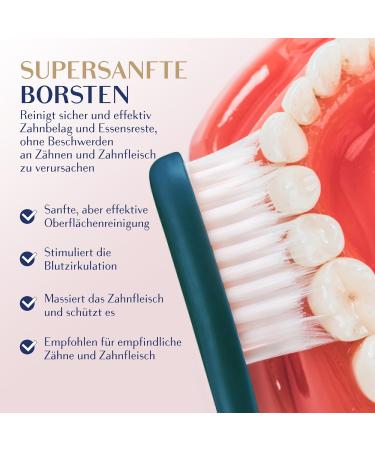 Royal Denta Super Soft Toothbrush with Antibacterial Silver Bristles - Ideal for Sensitive Teeth & Gums | Metalic Green - Buy Online on GoSupps.com