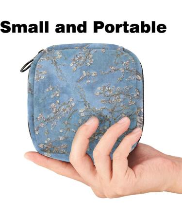 Stylish Menstruation Pad Bag with Zipper | Women s Napkin & Tampon Bag | Floral Almond Flower Patterns - Buy Online on GoSupps.com