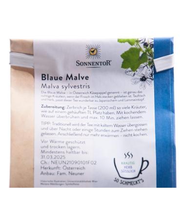 Buy Sonnentor Organic Cheeseweed Blue Mallow - 6 x 50g Loose Herbal Tea | International Shipping Available - Buy Online on GoSupps.com