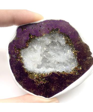 Crystal Rough Home Decor 1pc Wine red Titanium Aura Agate Quartz Cluster Crystal Geode Minerals Specimen Decorative Stones Ore Gifts Natural Crystal - Buy Online on GoSupps.com