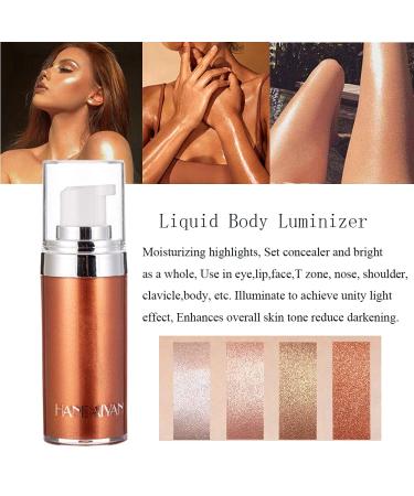 Yeweian Face Body Luminizer Liquid Highlighter - Bronze Gold | Shimmer Glow Illuminator, Waterproof Highlighter Makeup - Buy Online on GoSupps.com
