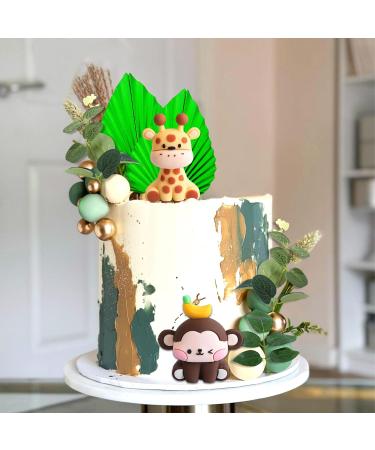 Jevenis Sage Green Jungle Birthday Decor - Tortendeko Animals for Baby Showers & Parties - Buy Online on GoSupps.com