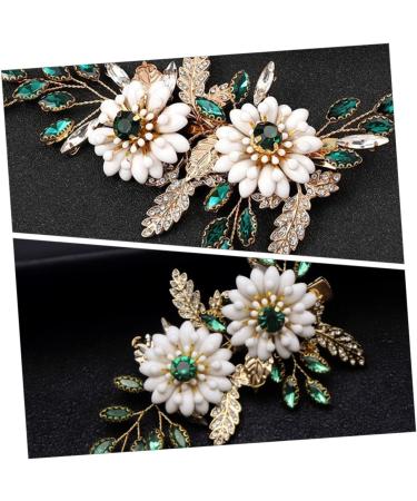 FOMIYES Women Hair Accessories Hair Clip for Thin Hair Girls Hair Clips Bride Hair Clips Hair Clips Decoration Women Hairpin Green Crystal Barrette Hairclips Metal Hair Piece Miss Leaves - Buy Online on GoSupps.com