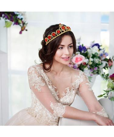 Beaupretty Red Heart Rhinestone Bridal Crown for Women - Crystal Princess Headband - Buy Online on GoSupps.com