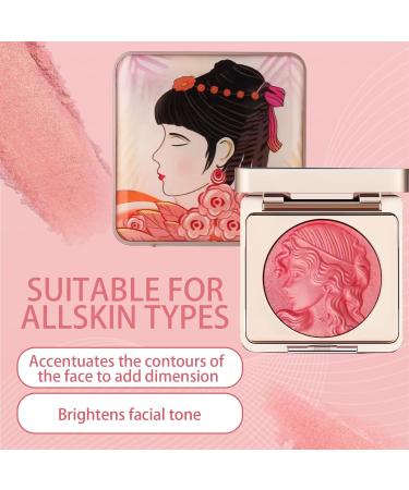  Diyxisk Powder Blush 6g Embossed Rose Light Blush Natural Glow Waterproof Long-Lasting Face Makeup (Rose) - Buy Online on GoSupps.com