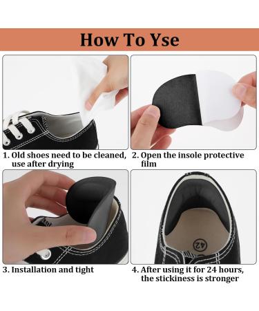 Sibba Heel Pillows - 4 Pairs Self-Adhesive Inserts for Loose Shoes & Boots | Anti-Bubble Heel Protection for Men & Women | Reusable Black Heel Cushions - Buy Online on GoSupps.com