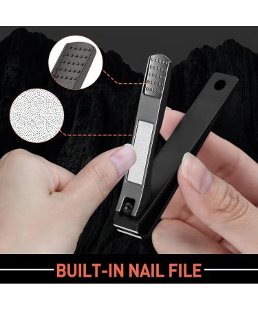 BEZOX Nail Clippers Set - Straight and Curved Blade - Premium Trimmer Cutter for Thick and Ingrown Nails - BLACK - Buy Online on GoSupps.com