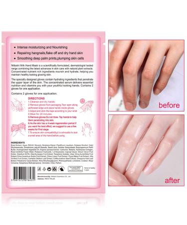 Rose Moisturizing Hand Peel Mask (5 Pack) Exfoliating and Hydrating Gloves for Baby Soft Hands - Repair Dry and Rough Skin - Men and Women - Buy Online on GoSupps.com