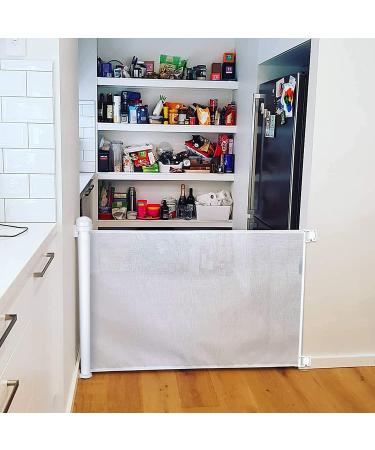 YOOFOR Retractable Baby Gate 33x55 Inch - Extra Wide Safety Gate for Kids, Pets - Indoor Outdoor Mesh Dog Gate - White (Pack of 1) - Buy Online on GoSupps.com