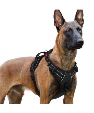 Rabbitgoo dog harness Large dogs dog harness without a train adjustable dishes dog without chokes anti -train dog harness with handle soft padded reflective chest harness black XL XL (1 Pack) black - Buy Online on GoSupps.com