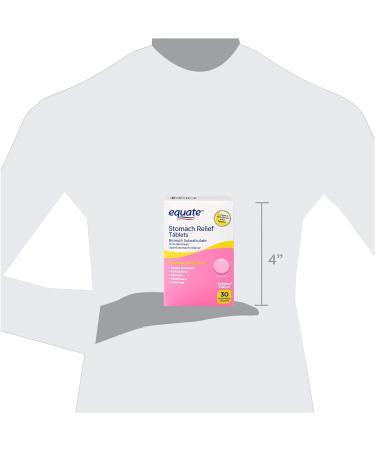 Equate Pink Bismuth Subsalicylate 30 Chewable Tablets for Stomach Relief - Buy Online on GoSupps.com