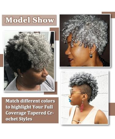 MIMAN 10 Inch Short Saniya Curls Crochet Hair 5-Packs, Black Mix Grey - Synthetic Braiding Hair for Black Women - Buy Online on GoSupps.com