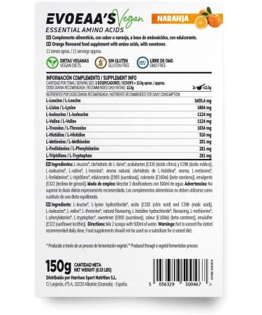 HSN Essential Amino Acids Powder | EvoEAAs | Muscle Gainer Muscle Recovery | Vegan Gluten Free Orange Flavor 150 GR - Buy Online on GoSupps.com