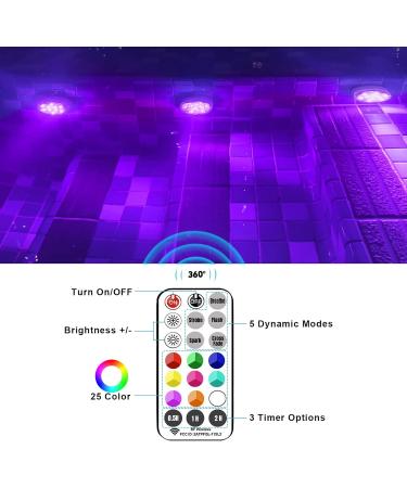 Pool Lights Shower Light Pond Lights Rechargeable Submersible LED Lights Spa Lights for Hot Tub LED Pool Light for Above Ground Pool Decorations Outdoor Waterproof 1 Pack 3.3'' - Buy Online on GoSupps.com