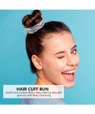 SOLUSTRE 3 Pieces Round Top Hair Pin Hair Cuff Clips High Polished Metal Women Hair Cuff Wedding Hair Bun Cage Vintage Hair Stick Ponytail Holder for Women Girls Silver - Buy Online on GoSupps.com