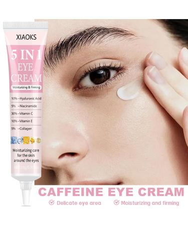 xiaoks 2PACK 5 in 1 Eye Cream with Hyaluronic Acid Niacinamide Vitamin C Vitamin E & Collagen Moisturizing & Firming Eye Cream for Delicate Eye Area 20g (2) - Buy Online on GoSupps.com