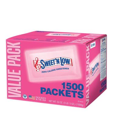 Sweet 'N Low Zero Calorie Sweetner - 1500 Packets (2 Pack) - Total 3000