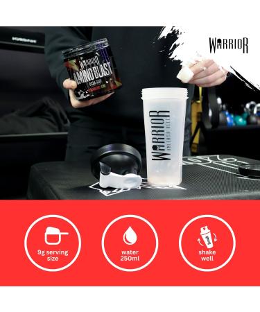 Warrior Amino Blast 270g BCAA Powder Branched Chain Amino Acids Supplement Intra Workout & Recovery Energy Drink 30 Servings (Strawberry Kiwi) - Buy Online on GoSupps.com
