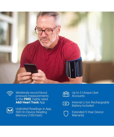 Buy A&D Medical UltraConnect Wireless Upper Arm Blood Pressure Monitor (UA-1200BLE) - Accurate & Reliable International Shipping Available - Buy Online on GoSupps.com