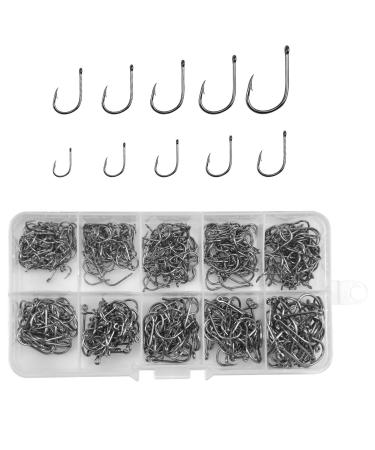 500 pieces of fishing hooks carbon steel fishing hook hook hooks with barn cock hooks with storage box fishing hooks with eyelet for fresh water salt water fishing accessories (3#-12#) - Buy Online on GoSupps.com