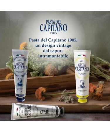 Pasta del Capitano 1905 Activated Carbon Toothpaste - 100% Made in Italy Charcoal Teeth Whitening 75ml Tube for Discoloration Removal - Buy Online on GoSupps.com