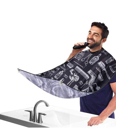 Beard Bib Beard Apron, Beard Trimming Catcher Bib for Men Shaving and Hair Clippings, Waterproof Non-Stick Hair Catcher Grooming Cloth with 2 Suction Cups - Buy Online on GoSupps.com
