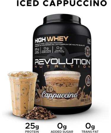 Revolution Nutrition High Whey Protein Powder Whey Isolate Superior Formula Gluten Free 25g of Protein Per Scoop 908 g 24 Servings (Iced Cappuccino 2 Pound) Iced Cappuccino 2 Pound - Buy Online on GoSupps.com
