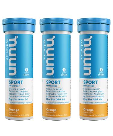 Nuun Sport: Orange Electrolyte Enhanced Drink Tablets (3 Tubes of 10 Tabs) (Nuun Active)