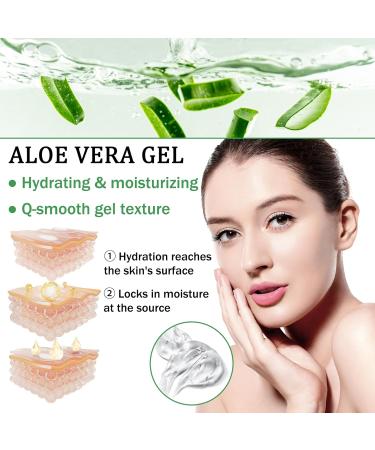Aloe Vera Gel for Sunburn Relief Hydrating Travel Size Aloe Vera Gel for Face Moisturizing Sunburn Relief After Sun Lotion Fast Absorbing Non-Sticky Cooling After Sun Lotion Face Moisturizer (D) - Buy Online on GoSupps.com
