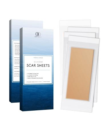 Silicone Scar Removal Sheets - Breathable Reusable & Waterproof Keloid Scar Removal Patches Caused by C-Section Surgery Burn Acne Stretch Marks Healing Alternative to Gel Tape & Cream (4 sheets)