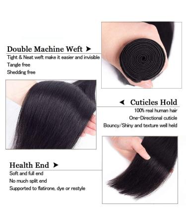 Ladiary 9A Brazilian Human Hair Bundles - Straight Hair Weave (16-22 inch) | Natural Color 400g - Buy Online on GoSupps.com