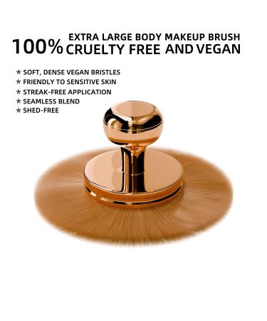 Self Tanner Brush - XL Kabuki Brush for Flawless Body & Face Tanning | Blend & Blur Makeup Tool in Rose Gold - Buy Online on GoSupps.com