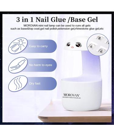 Morovan Cat Eye Gel Nail Polish Kit with UV Light - Black Solid Colors - Gel Liner, Base Coat, and Top Coat - Complete Gel Nail Polish Set - Buy Online on GoSupps.com