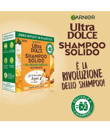 Garnier - Pack of 3 nourishing solid shampoos for wonderful argan and camellia oils with ingredients of natural origin for dry and dull hair - 3 solid shampoos of 60 g - Buy Online on GoSupps.com