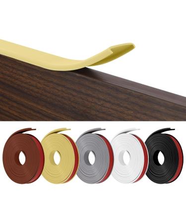 Flintronic 3m*12mm U-Shape Flexible Furniture Edge Banding - Baby Safety Edge Protector | Self Adhesive TPE Wood Edging Tape | DIY Furniture Edge Trim - Beige - Buy Online on GoSupps.com