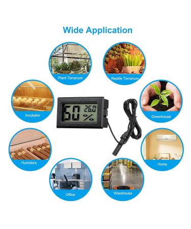 RUIZHI 2 Pack Mini Digital Hygrometer Thermometer Temperature Humidity Thermometers with Gauge Meter Probe for Reptile Aquarium Greenhouse Office - Buy Online on GoSupps.com