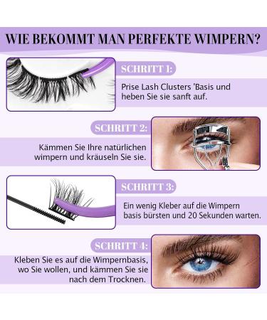 Buy False Eyelashes P02 B & Q - 10 Pairs Cat Eye Fluffy Cluster Lashes | Natural DIY Lash Extensions - Buy Online on GoSupps.com