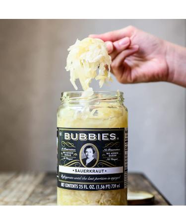 Bubbies Sauerkraut 25oz: Premium Quality Fermented Cabbage for Gut Health - Buy Online on GoSupps.com
