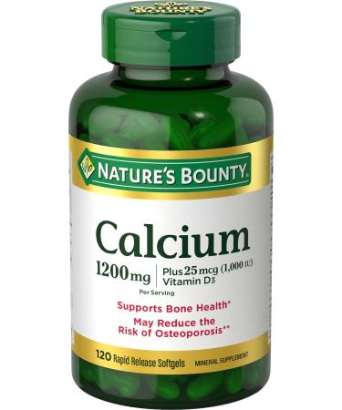 Natures Bounty Calcium Plus Vitamin D3 1200 miligram Capsules - 120 Ea, Pack of 3