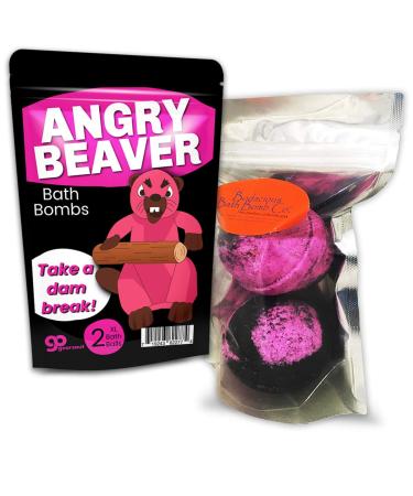 Angry Beaver Bath Bombs - XL Handcrafted 2 pk - Pink Beaver Design for Women - Buy Online on GoSupps.com