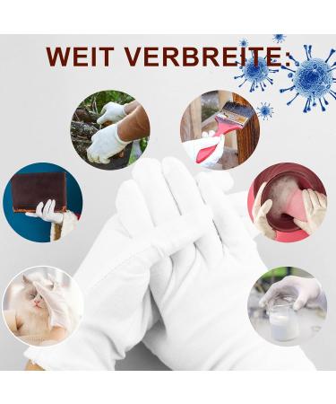 3 Pairs of 100% Cotton White Gloves - Soft Moisturizing Jersey Fabric Gloves Size L (27 cm) - Perfect Protective Handwear for All - Buy Online on GoSupps.com
