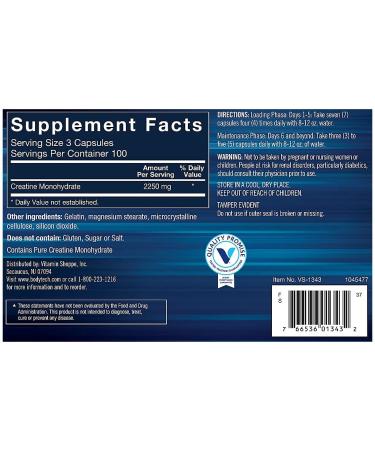 BodyTech 100 Pure Creatine Monohydrate 2250 MG - Supports Muscle Strength & Mass - 100 Servings - 300 Capsules - Buy Online on GoSupps.com