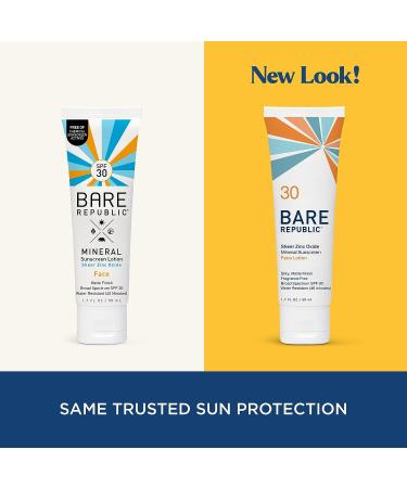 Bare Republic Mineral Matte Sunscreen SPF 30 Face Lotion - Sheer & Light Finish - 1.7 Fl Oz - Buy Online on GoSupps.com