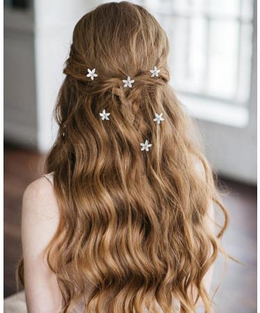 Wecoe 20 Pcs Small Flower Hair Clips - Cute Decorative Mini Claw Clips for Girls - White Bling Hair Accessories for Baby Toddler Flower Girls - Ideal Gift for Women and Girls - Buy Online on GoSupps.com