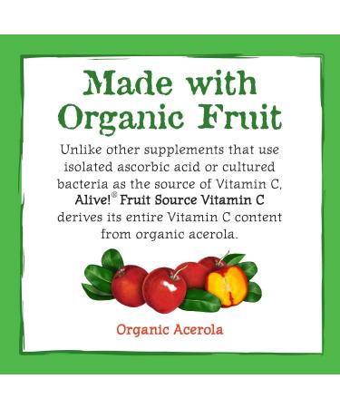 Nature's Way Alive! Fruit Source Vitamin C - 120 Vegetarian Capsules for Immune Support - Buy Online on GoSupps.com