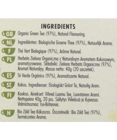 HEATH & HEATHER Organic Green Tea with Coconut - 20 Count | Premium Tea Bags - Buy Online on GoSupps.com