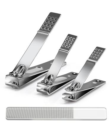 Tiomues Nail Clippers Set  Sharp and Durable Stainless Steel Fingernail Clipper  Nail Clippers for Thick Nails or Tough Nails  Perfect Nail Cutter Set with Nail File  Manicure Tools for Men/Women