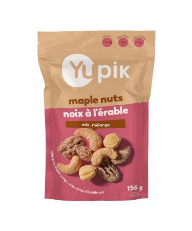 Yupik Mixed Maple Nuts 156 g Gluten-Free Snack Kosher Non-GMO Maple Glazed Nuts With Pure Maple Syrup Dry Roasted Almonds Cashews Pecans Hazelnuts Cozy Cinnamon Flavored Snack